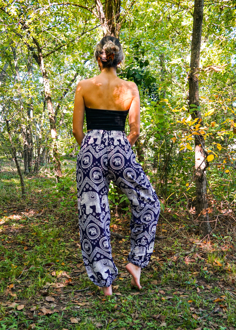 Purple Fun Elephant Harem Pants