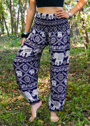 Purple Lovely Elephant Harem Pants