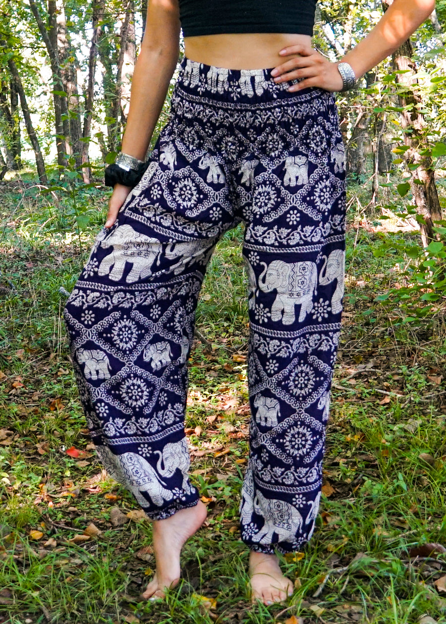 Purple Lovely Elephant Harem Pants