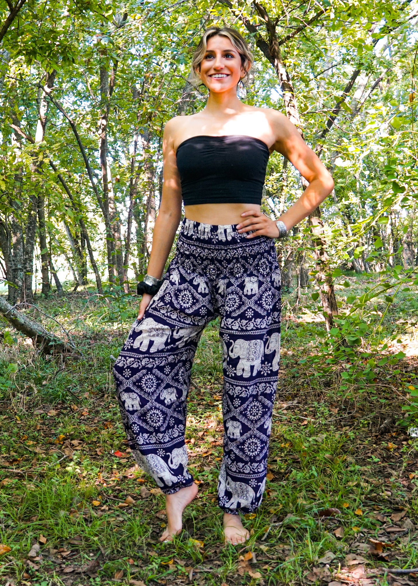 Purple Lovely Elephant Harem Pants