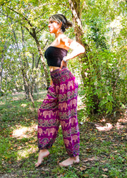 Pink Paisley Elephant Harem Pants