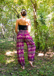 Pink Paisley Elephant Harem Pants