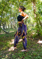 Purple Diamond Elephant Harem Pants