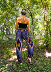 Purple Diamond Elephant Harem Pants