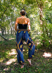 Dark Blue Diamond Elephant Harem Pants