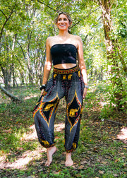 Black Diamond Elephant Harem Pants