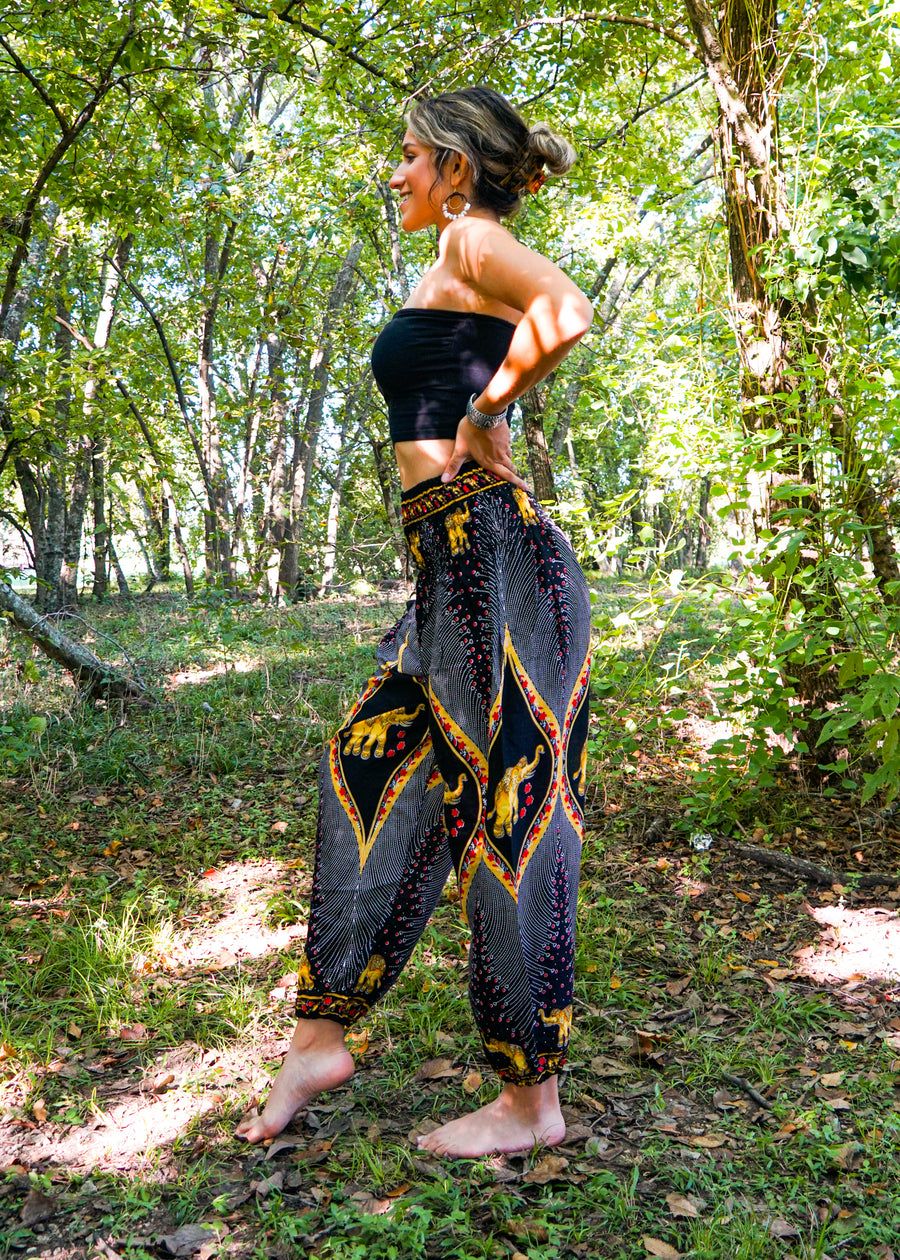 Black Diamond Elephant Harem Pants