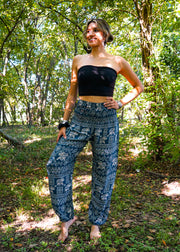 Teal Star Elephant Harem Pants