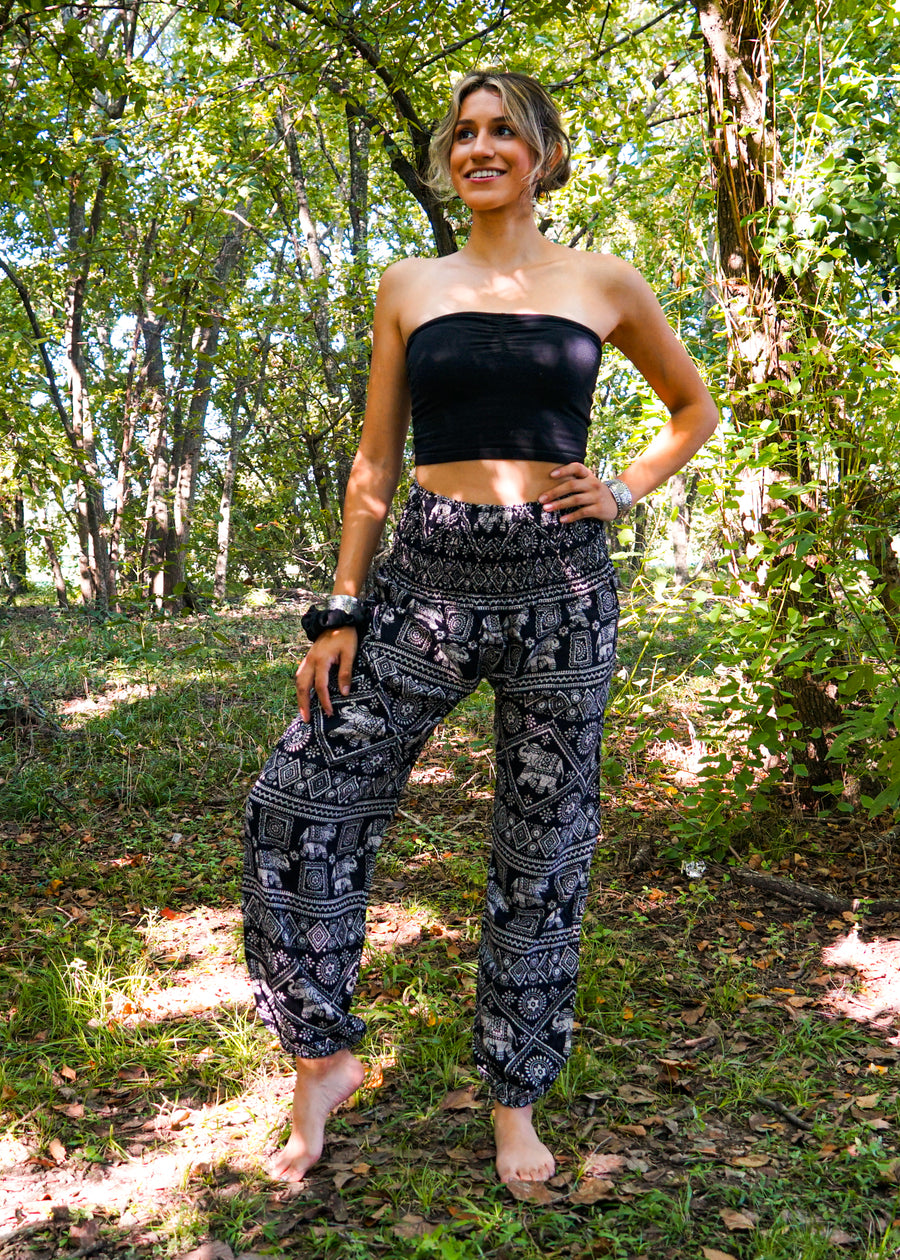 Black Star Elephant Harem Pants