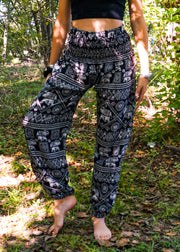 Black Star Elephant Harem Pants