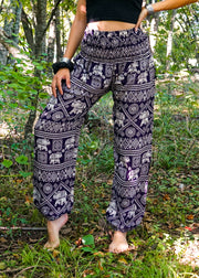 Purple Star Elephant Harem Pants