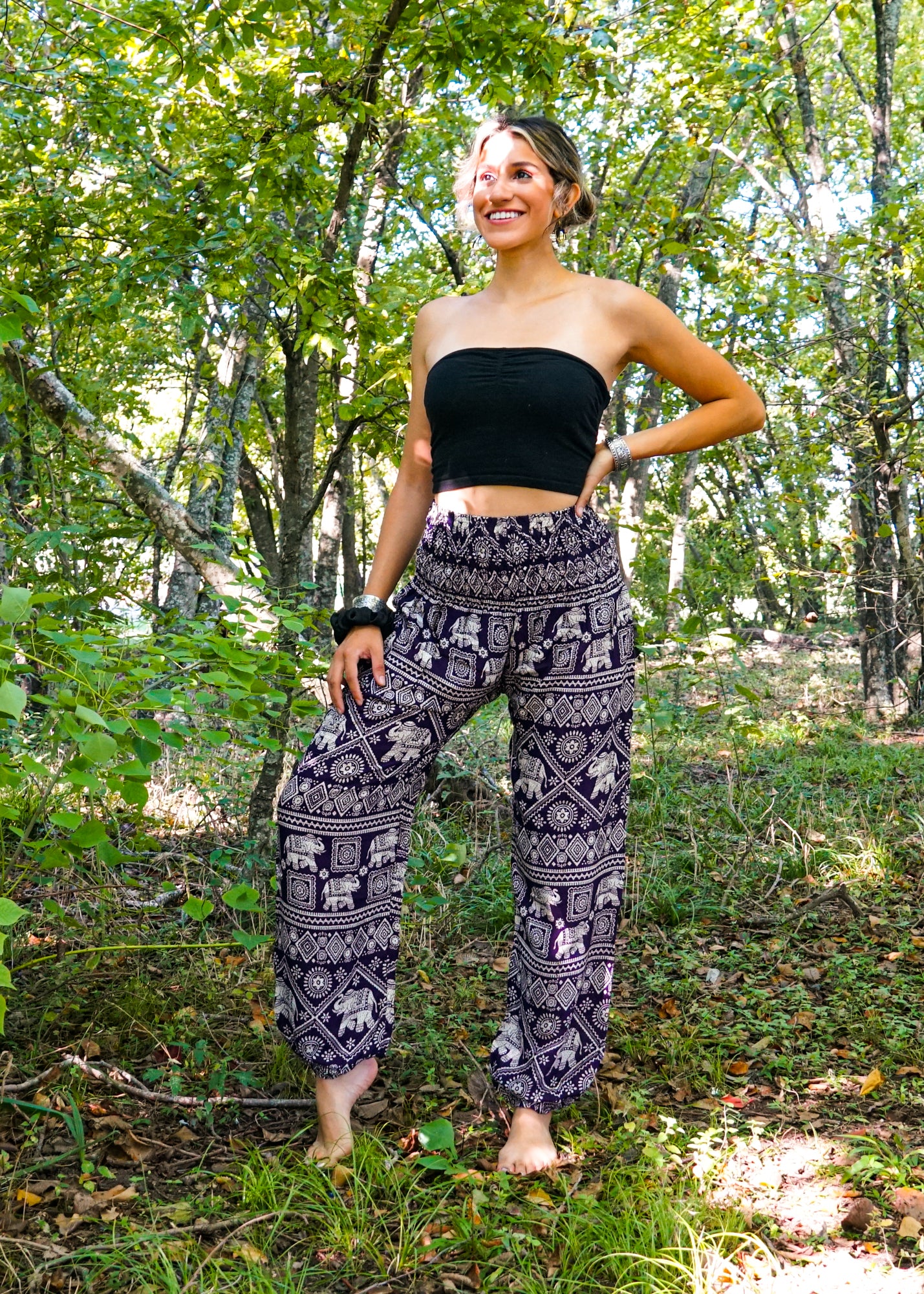 Purple Star Elephant Harem Pants