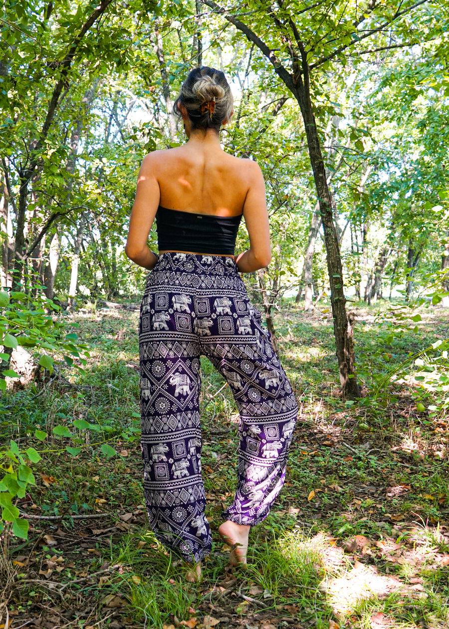 Purple Star Elephant Harem Pants