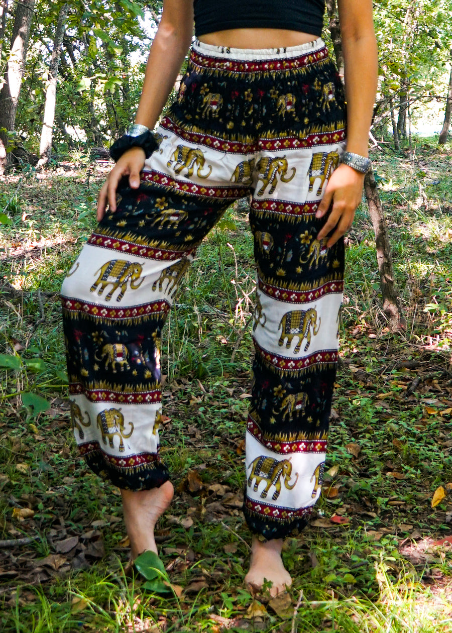 Black Sweet Elephant Harem Pants