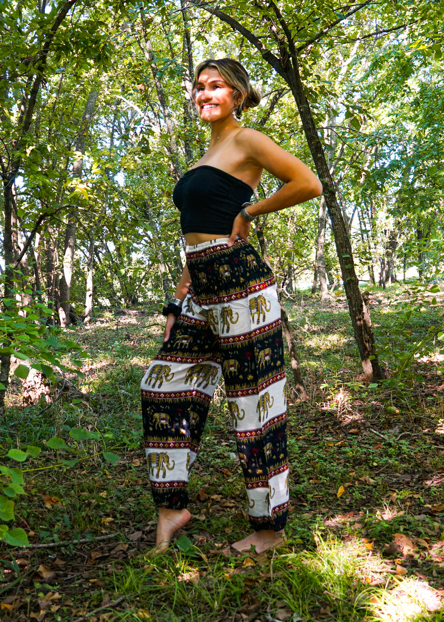 Black Sweet Elephant Harem Pants