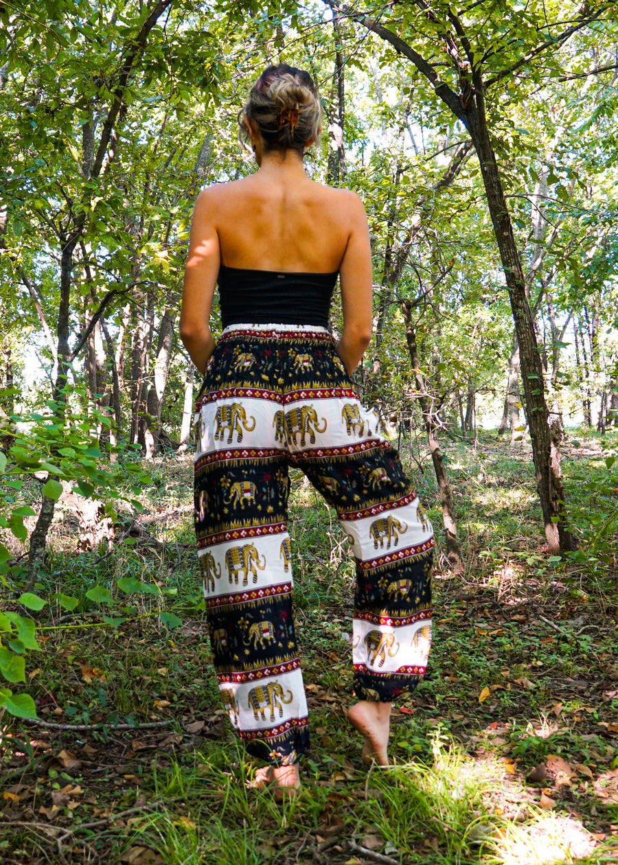 Black Sweet Elephant Harem Pants