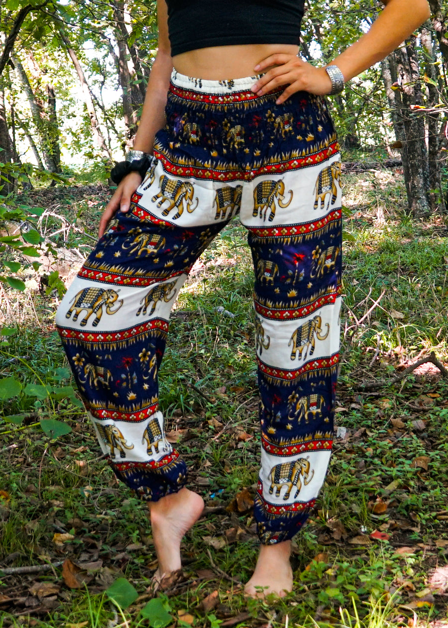 Dark Blue Sweet Elephant Harem Pants