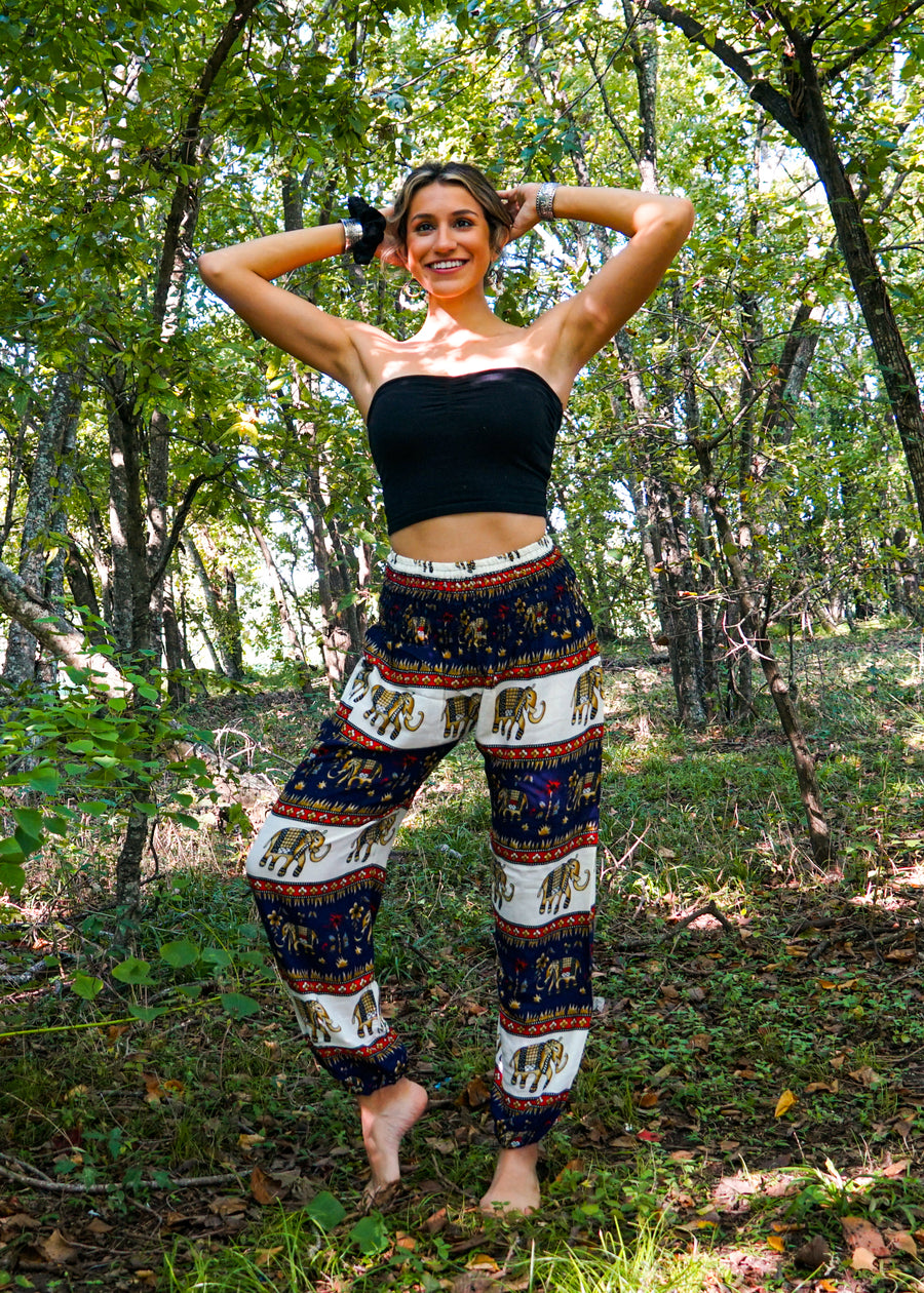 Dark Blue Sweet Elephant Harem Pants