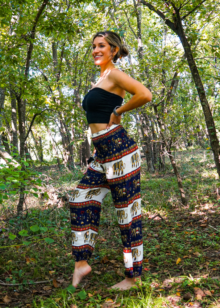 Dark Blue Sweet Elephant Harem Pants