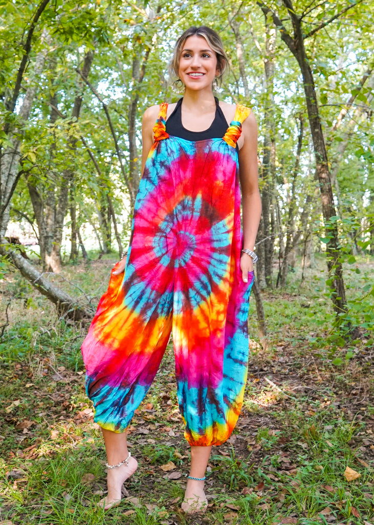 Tie Dye Don't Worry Be Hippie All Over Printed Womens Combo Hollow