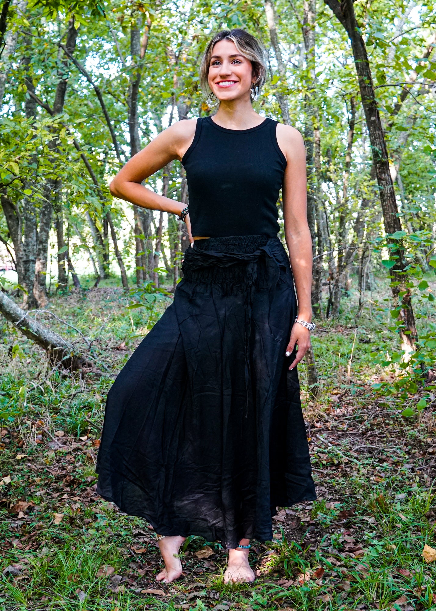 Plain Black Maxi Skirt