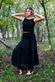 Plain Black Maxi Skirt