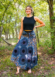 Blue Mandala Maxi Skirt