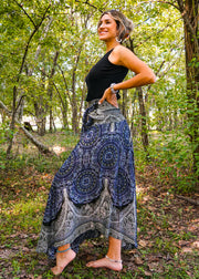 Green Mandala Maxi Skirt