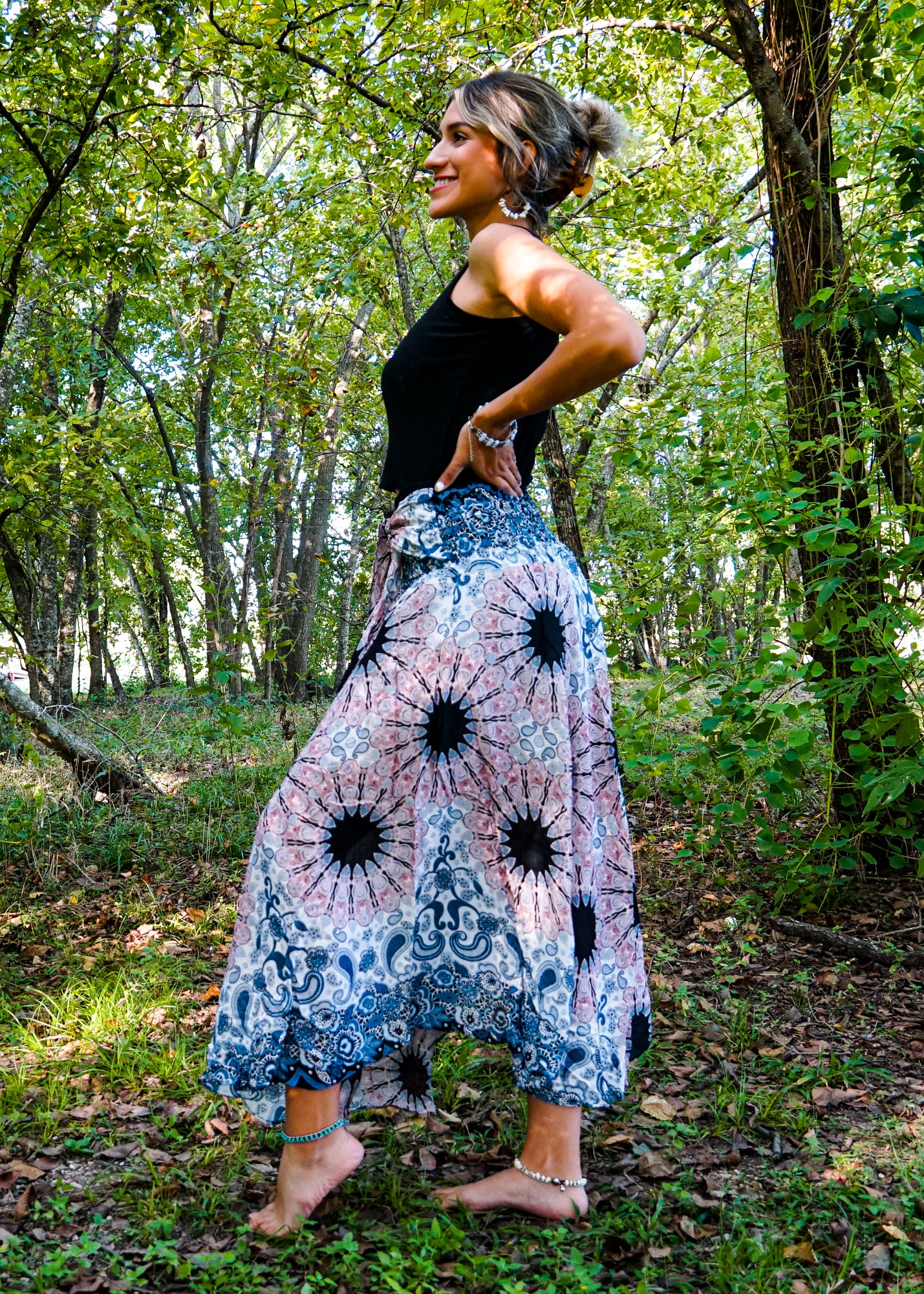 Pink Mandala Maxi Skirt