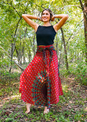 Red Mandala Maxi Skirt