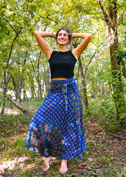 Light Blue Mandala Maxi Skirt