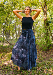 Black Mandala Maxi Skirt