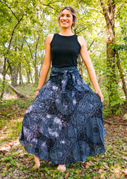 Black Mandala Maxi Skirt