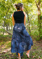 Black Mandala Maxi Skirt