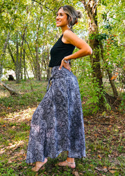 Black Paisley Maxi Skirt