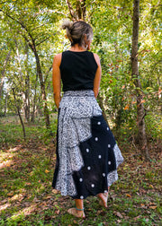 Black Mountain Mandala Maxi Skirt