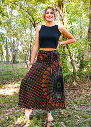 Black Mandala Maxi Skirt