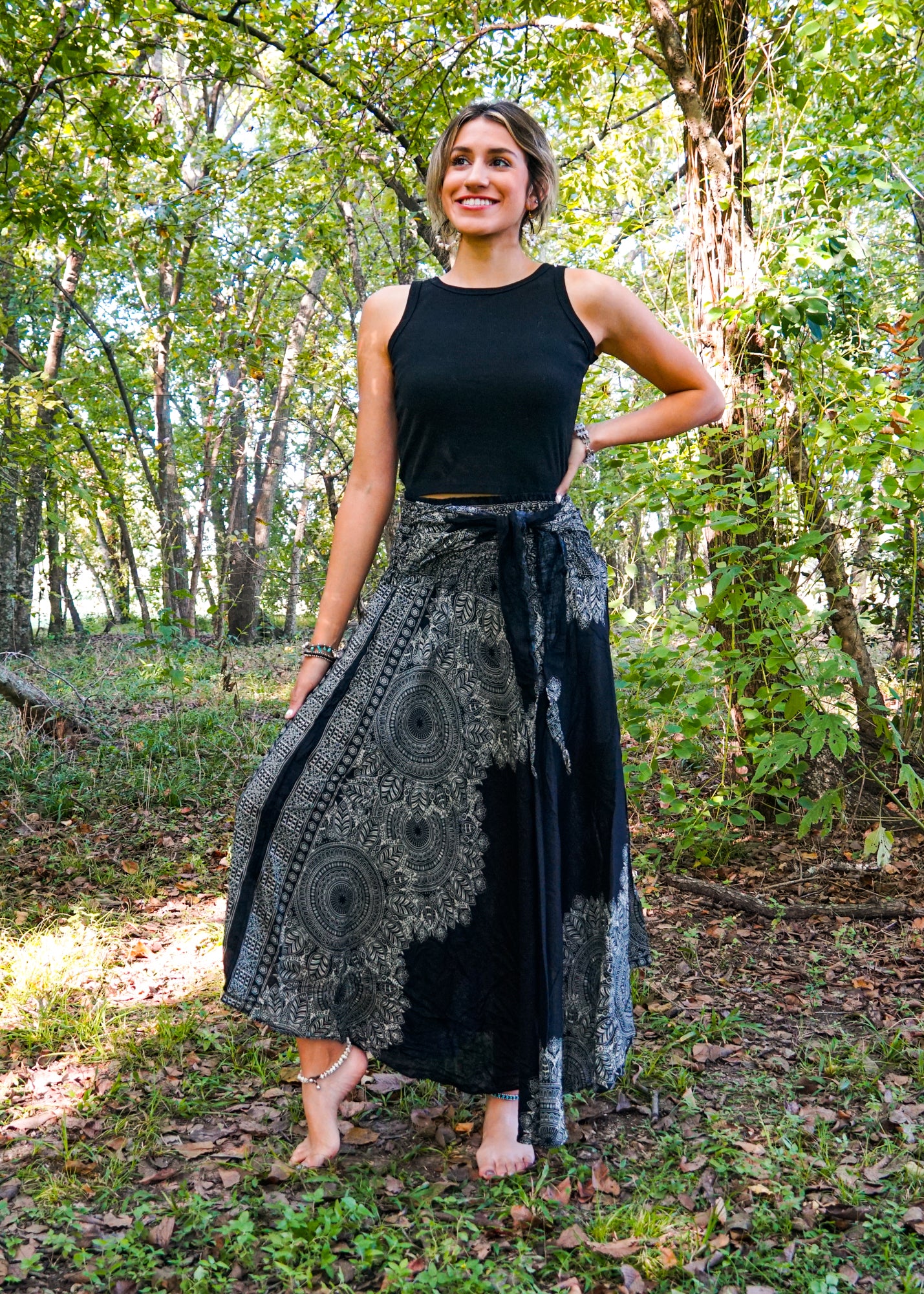 Black Lotus Maxi Skirt