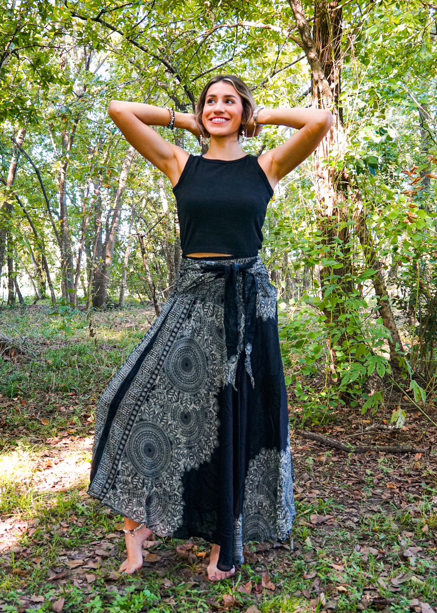 Black Lotus Maxi Skirt