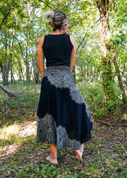 Black Lotus Maxi Skirt