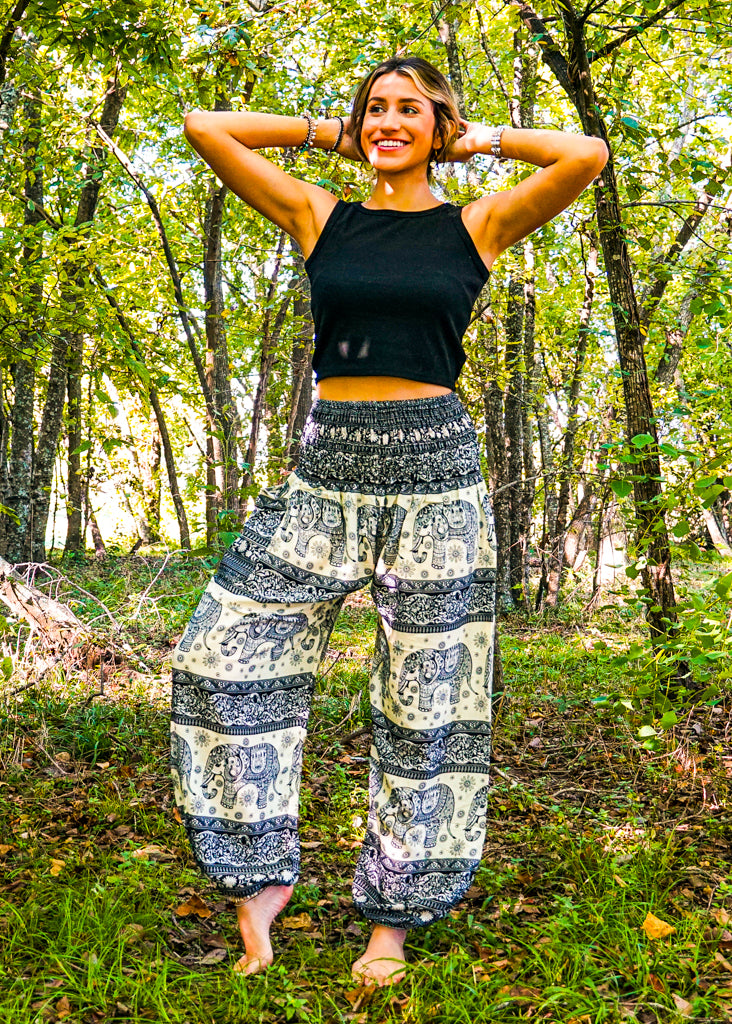 Black Big Elephant Harem Pants