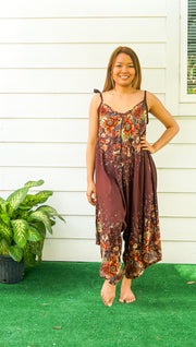 Brown Floral Jumpsuit