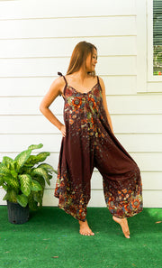 Brown Floral Jumpsuit