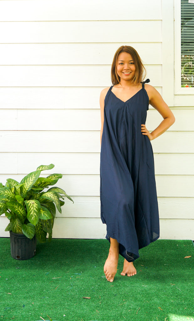 Plain Navy Blue Jumpsuit