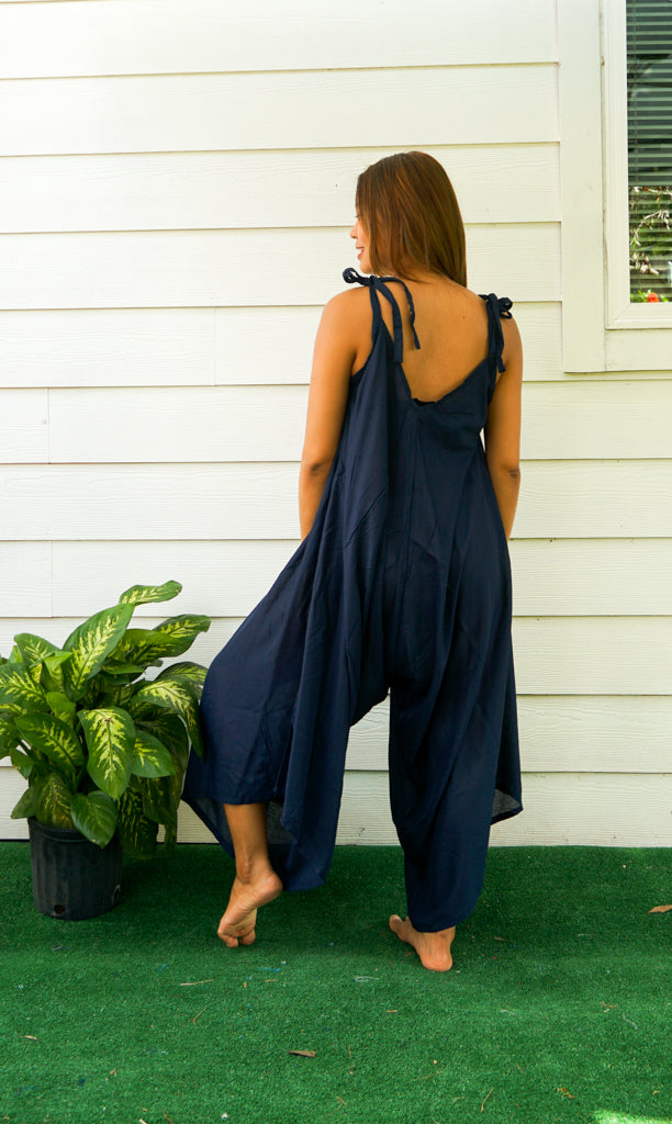 Plain Navy Blue Jumpsuit