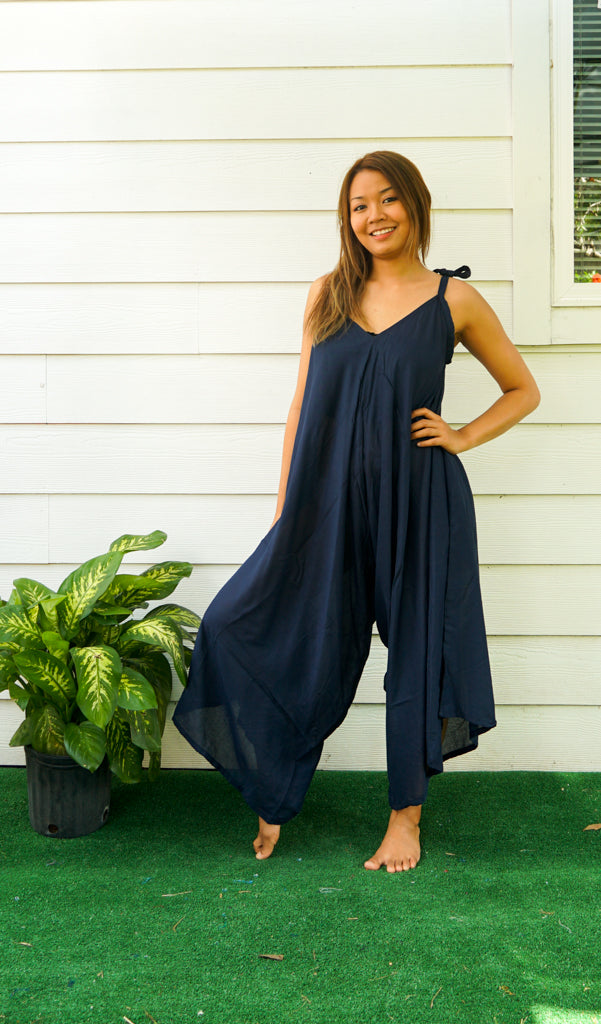 Plain Navy Blue Jumpsuit