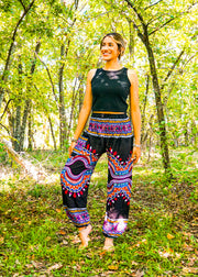 Black Pink Festive Mandala Harem Pants