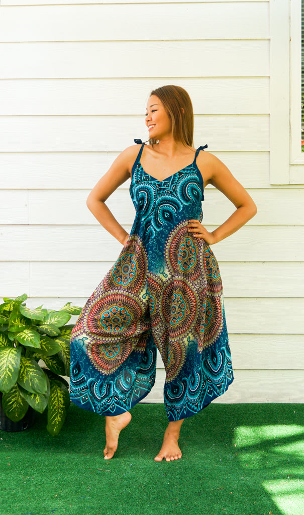 Turquoise Psychedelic  Mandala Jumpsuit