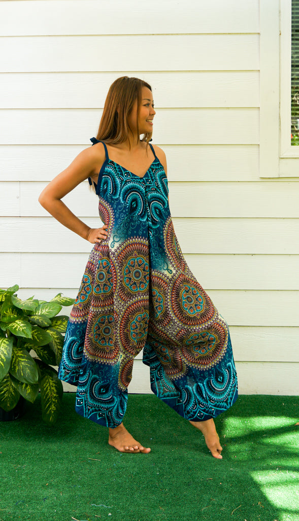 Turquoise Psychedelic  Mandala Jumpsuit