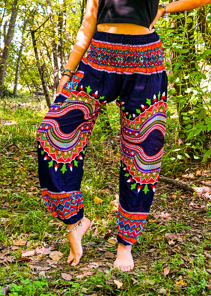 Black Harem Pants Women Flowy Boho Yoga Pants Hippie Trousers